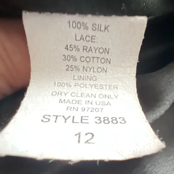 Mary.L Couture Red & Black Silk Lace Maxi Dress Size 8 - Picture 13 of 16